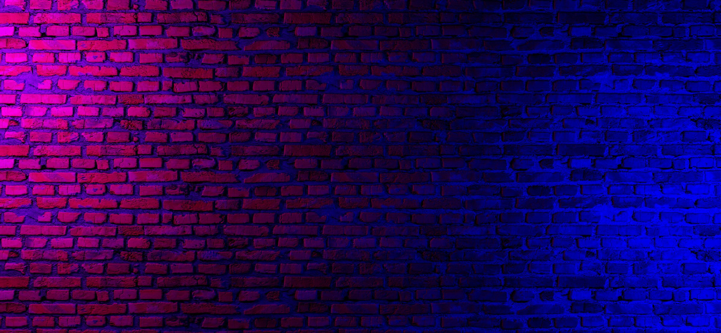 Brick Wall with Neon Lights